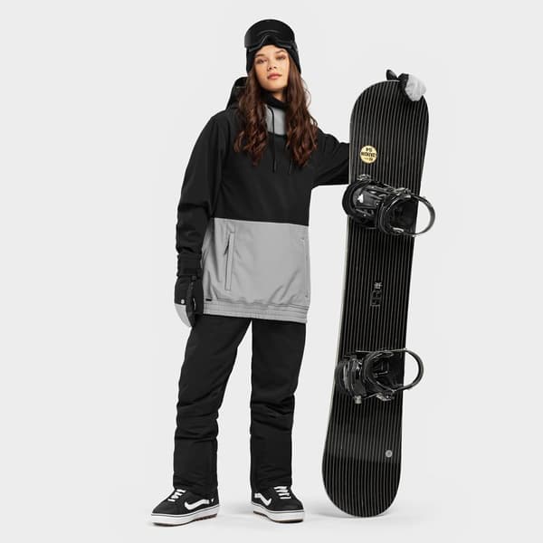 Siroko Jakke W1 Boardslide Sort,Grå L Kvinde