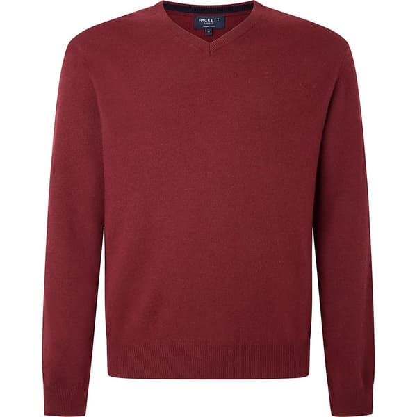 Hackett Tröja Med V-ringning Merino Röd M Man