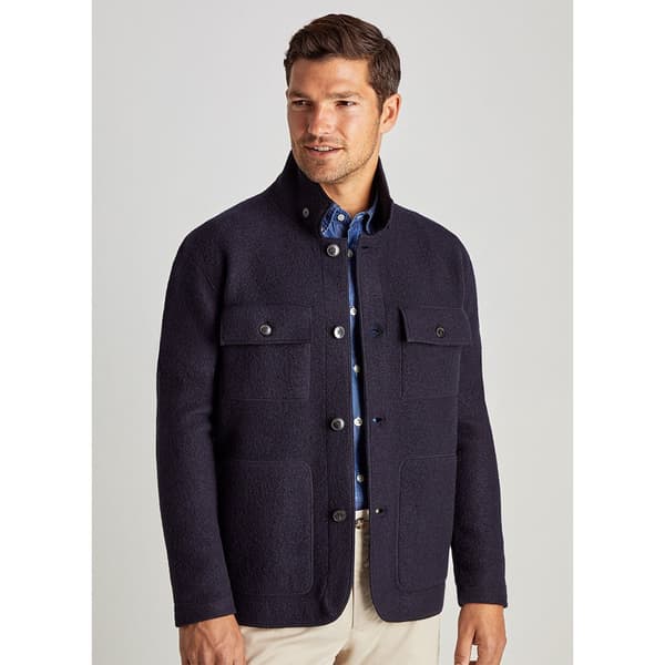 FaÇonnable Tröja Med Full Dragkedja Felt Wool Hybrid Blå XL Man