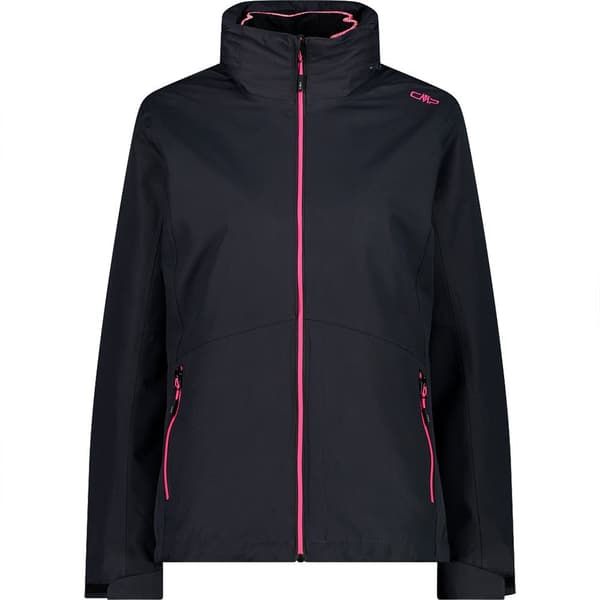Cmp Jakke Zip Hood Detachable Inner 32z1436d Sort L Kvinde