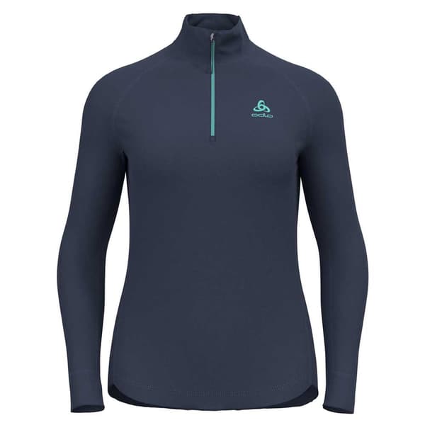Odlo Halv Lynlås Fleece Berra Blå M Kvinde