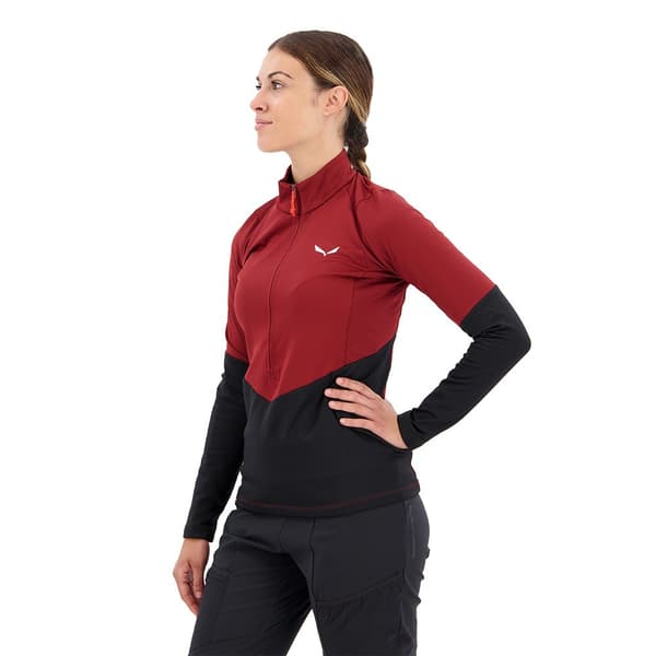 Salewa Halv Lynlås Fleece Puez Pullover Rød XS Kvinde