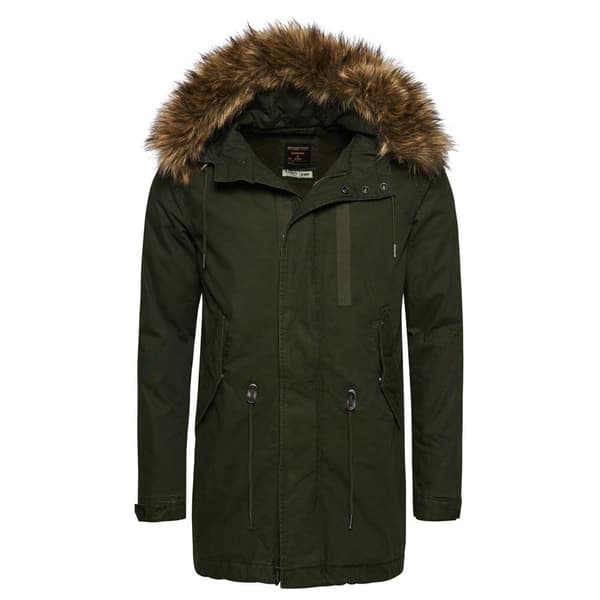Superdry Jacka Vintage Miltry Faux Fur Grönt L Man