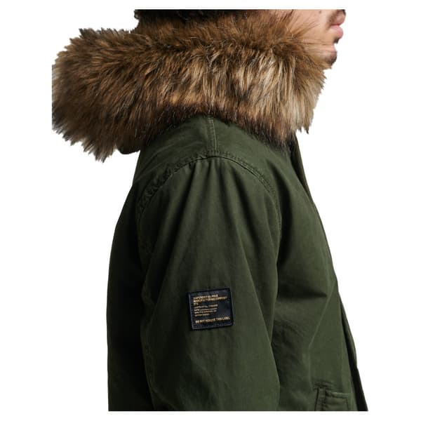 Superdry Jacka Vintage Miltry Faux Fur Grönt L Man