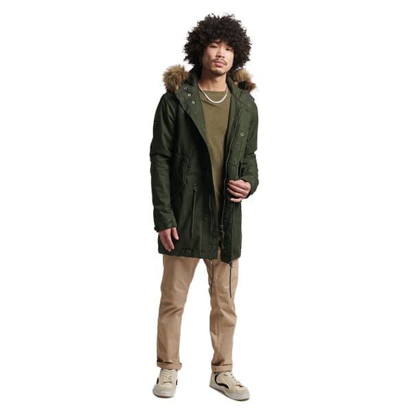 Superdry Jacka Vintage Miltry Faux Fur Grönt L Man