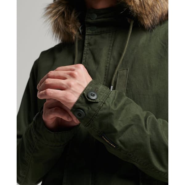 Superdry Jacka Vintage Miltry Faux Fur Grönt L Man