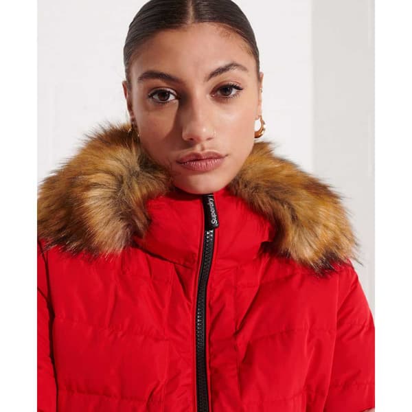 Superdry Jacka New Arctic Long Puffer Röd S Kvinna