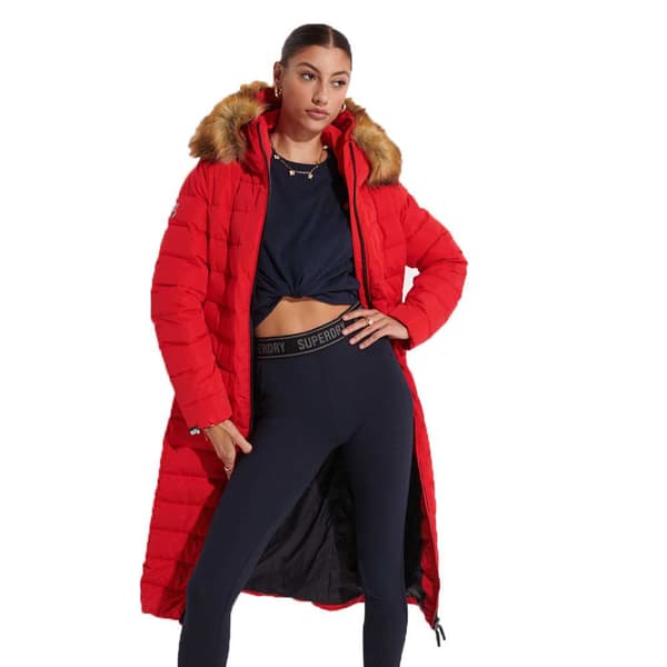Superdry Jacka New Arctic Long Puffer Röd S Kvinna