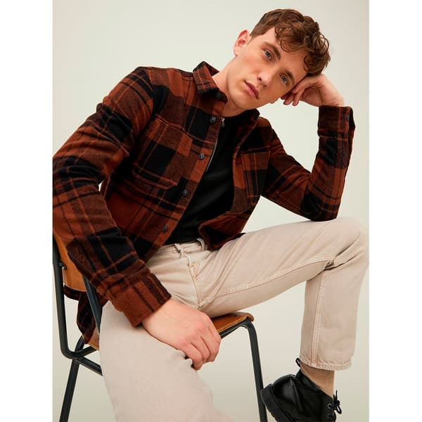 Jack & Jones Overshirt Logan Check Brun,Orange S Mand