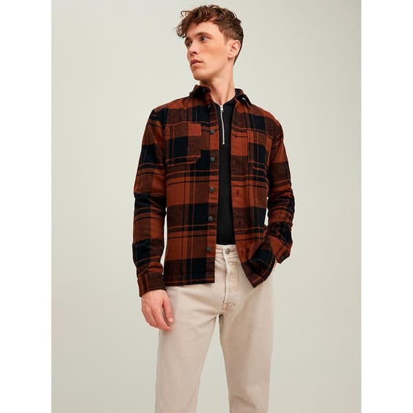 Jack & Jones Overshirt Logan Check Brun,Orange S Mand