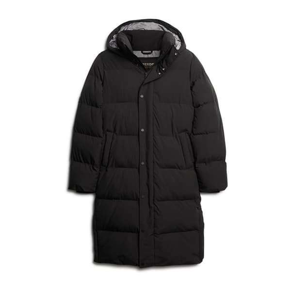 Superdry Puffer Jakke Longline Sort M Mand