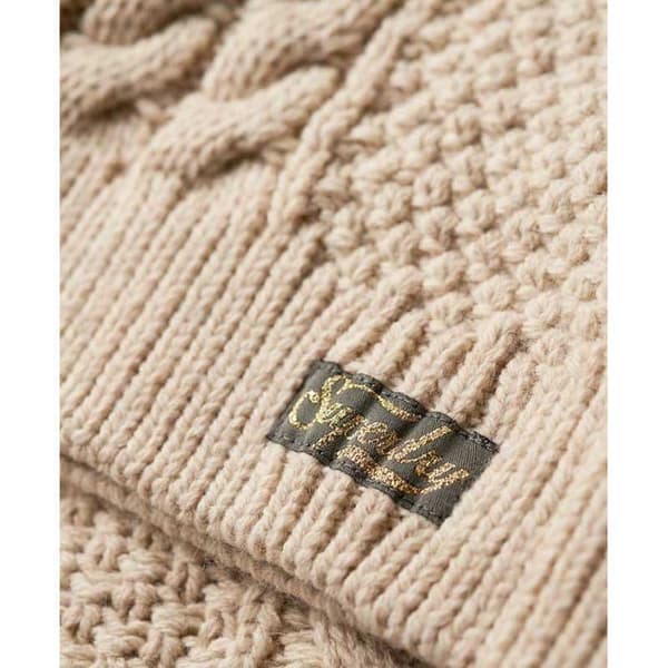 Superdry Poolopaita Aran Cable Knit Beige M Nainen