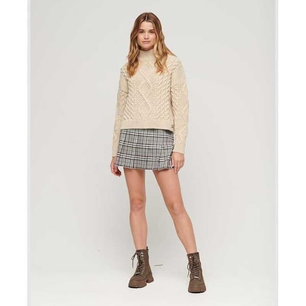 Superdry Poolopaita Aran Cable Knit Beige M Nainen