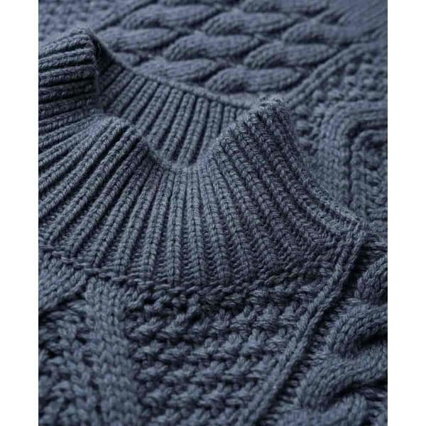 Superdry Polotröja Aran Cable Knit Blå M Kvinna