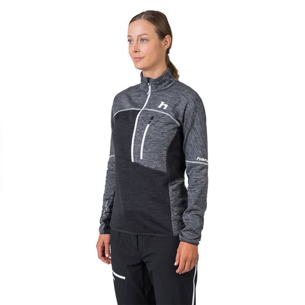 Hannah Halv Lynlås Fleece Meda Grå 40 Kvinde