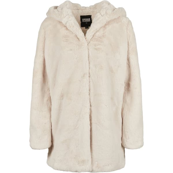 Urban Classics Hættejakke Teddy Coat Hvid L Kvinde