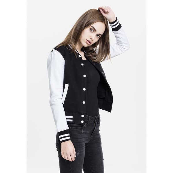 Urban Classics Jakke Skjorte 2-tone College Sweat Sort XL Kvinde