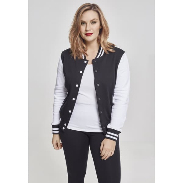 Urban Classics Jakke Skjorte 2-tone College Sweat Sort XL Kvinde