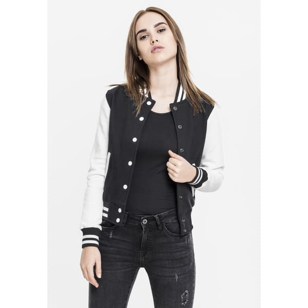 Urban Classics Jakke Skjorte 2-tone College Sweat Sort XL Kvinde