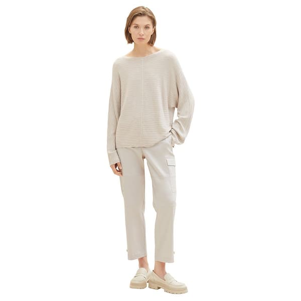 Tom Tailor Villapaita 1037737 Knit Structured Batwing Beige M Nainen