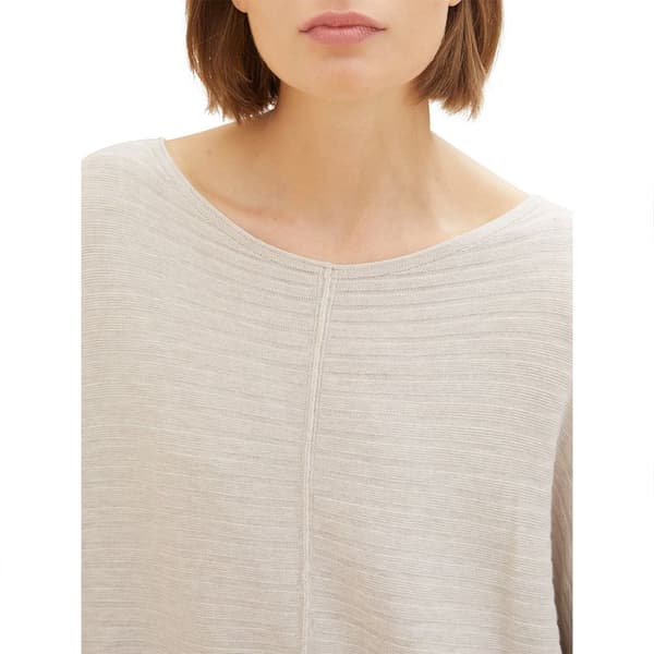 Tom Tailor Villapaita 1037737 Knit Structured Batwing Beige M Nainen