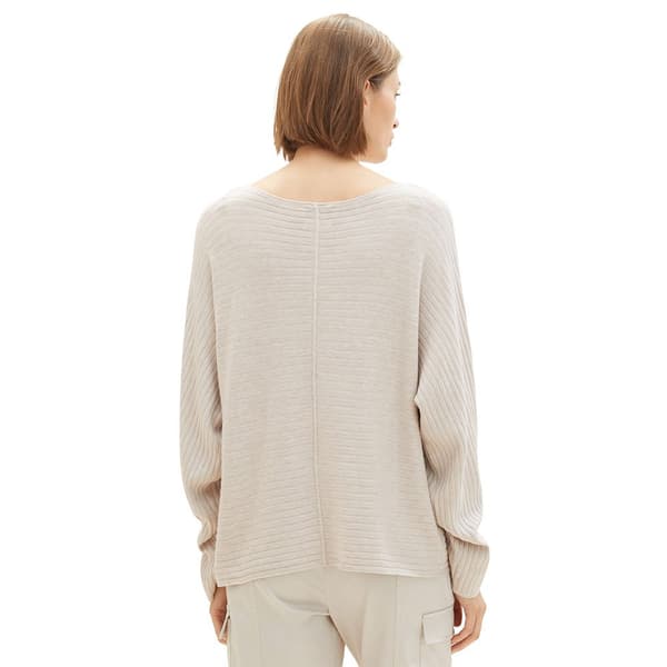 Tom Tailor Villapaita 1037737 Knit Structured Batwing Beige M Nainen