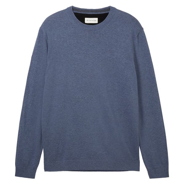 Tom Tailor Besætning Hals Sweater 1038426 Basic Knit Blå M Mand