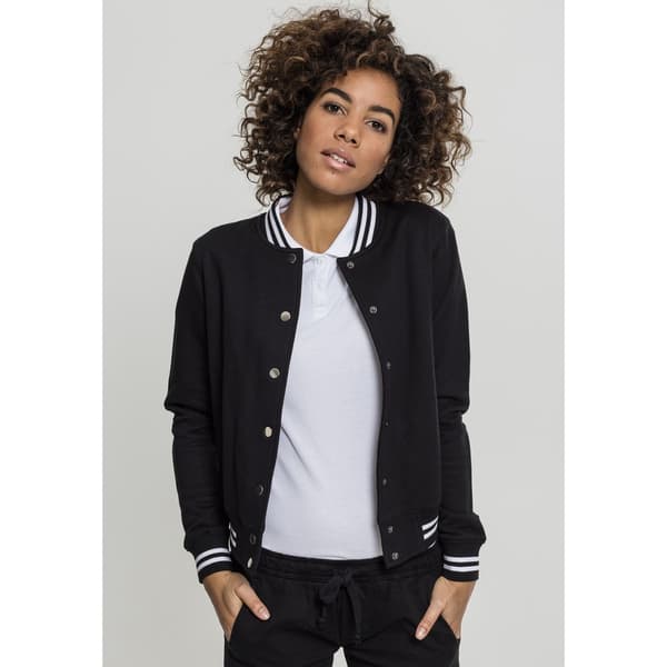 Urban Classics Jakke Sweatshirt College Sort XL Kvinde