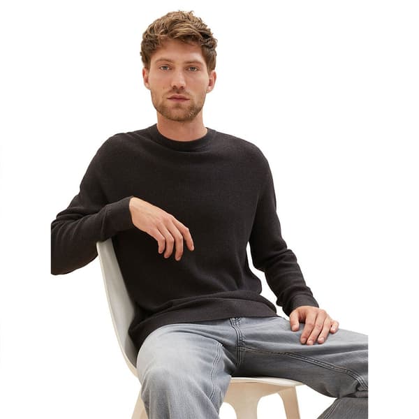 Tom Tailor Crew Neck Villapaita 1038612 Structured Knit Harmaa 2XL Mies
