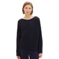 Miniatyrbillede 1 af 6: Tom Tailor Sweater 1037737 Knit Structured Batwing Blå S Kvinde