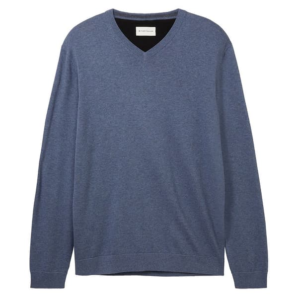 Tom Tailor Tröja Med V-ringning 1038427 Basic Knit Blå 3XL Man