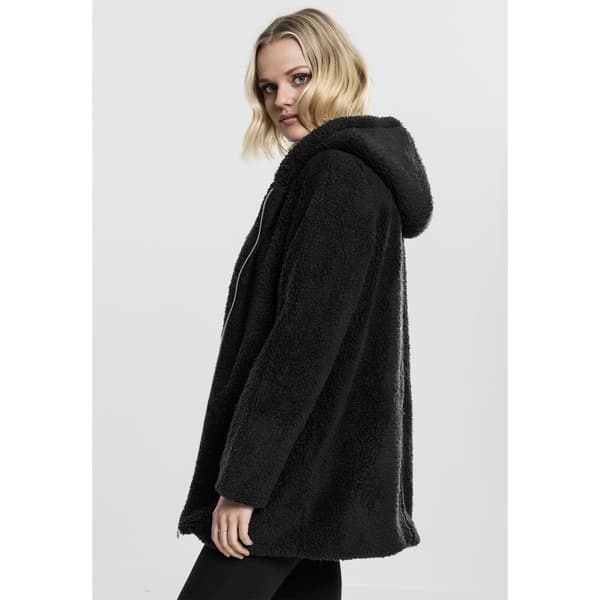 Urban Classics Parka Sherpa Sort M Kvinde