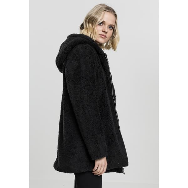 Urban Classics Parka Sherpa Sort M Kvinde