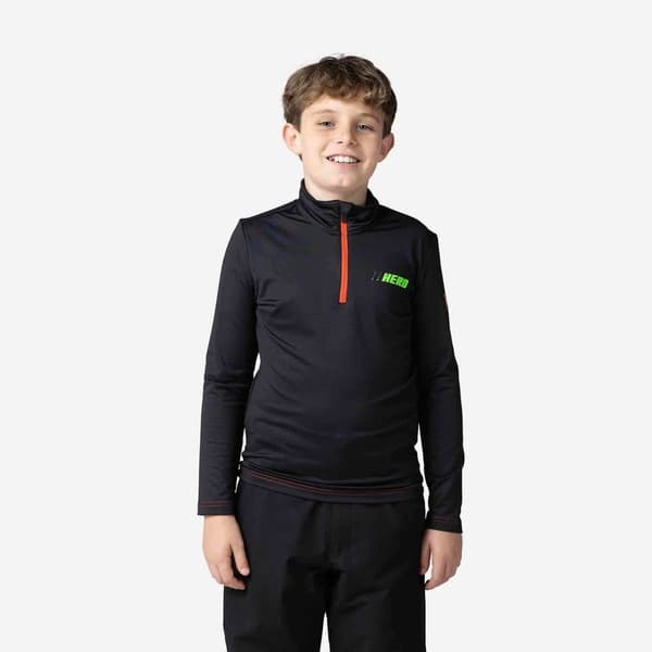 Rossignol Halv Blixtlåsfleece Hero Warm Stretch Svart 14 Years