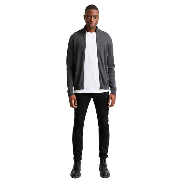 Selected Cardigan Med Fuld Lynlås Berg Grå L Mand