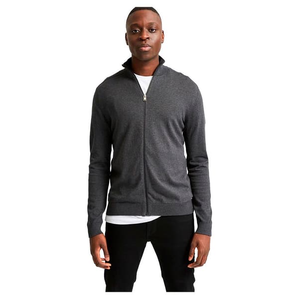 Selected Cardigan Med Fuld Lynlås Berg Grå L Mand