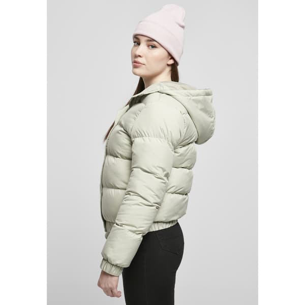Urban Classics Jakke Hooded Puffer Grøn S Kvinde