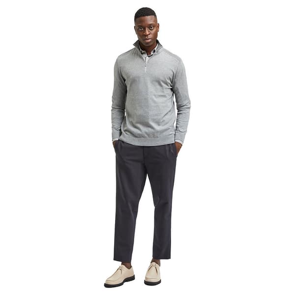 Selected Sweater Med Halv Lynlås Berg Grå XL Kvinde