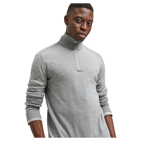 Selected Sweater Med Halv Lynlås Berg Grå XL Kvinde