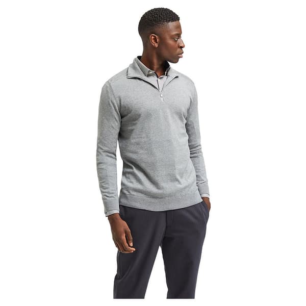 Selected Sweater Med Halv Lynlås Berg Grå XL Kvinde