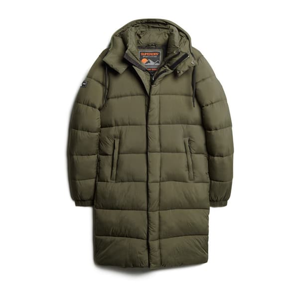 Superdry Pufferjacka Rips Longline Grönt S Man