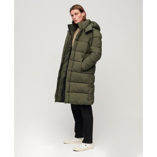 Superdry Pufferjacka Rips Longline Grönt S Man