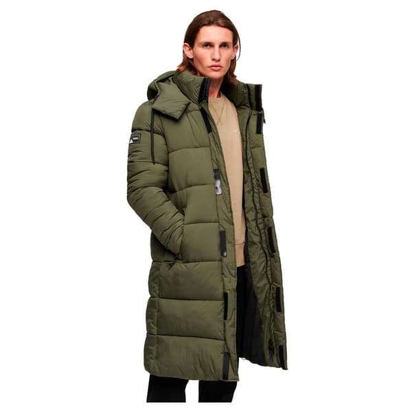 Superdry Pufferjacka Rips Longline Grönt S Man