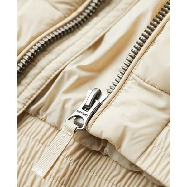 Superdry Puffer Takki Crop Fuji Beige S Nainen