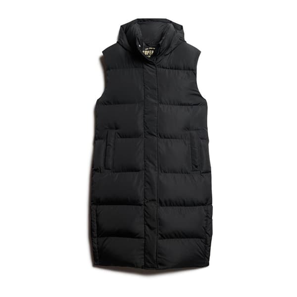 Superdry Pufferjacka Longline Svart L Kvinna