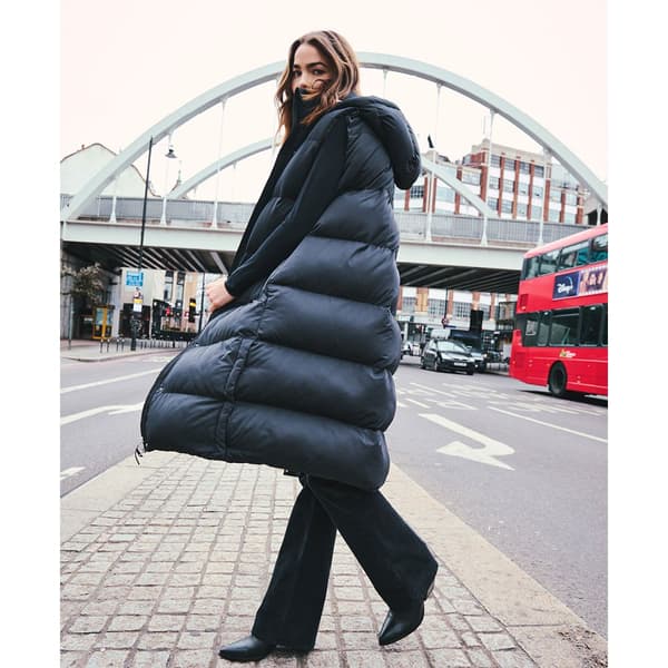 Superdry Pufferjacka Longline Svart L Kvinna