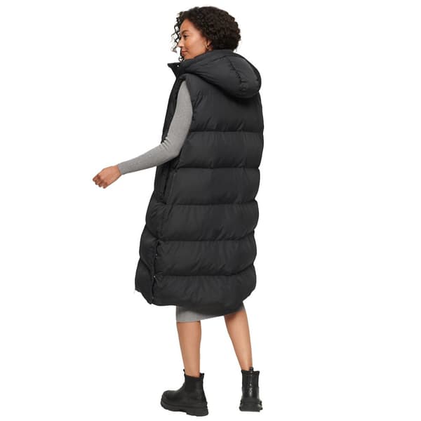 Superdry Pufferjacka Longline Svart L Kvinna