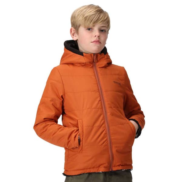 Regatta Junior Hættetrøje Regnjakke Kyrell Revers Orange 7-8 Years Dreng