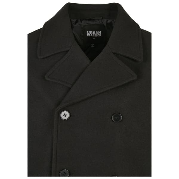 Urban Classics Klassisk Frakke Pea Coat Sort L Mand