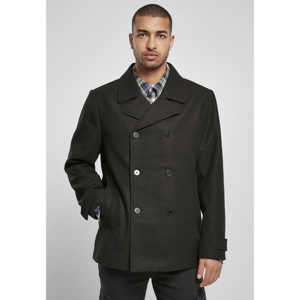 Urban Classics Klassisk Frakke Pea Coat Sort L Mand
